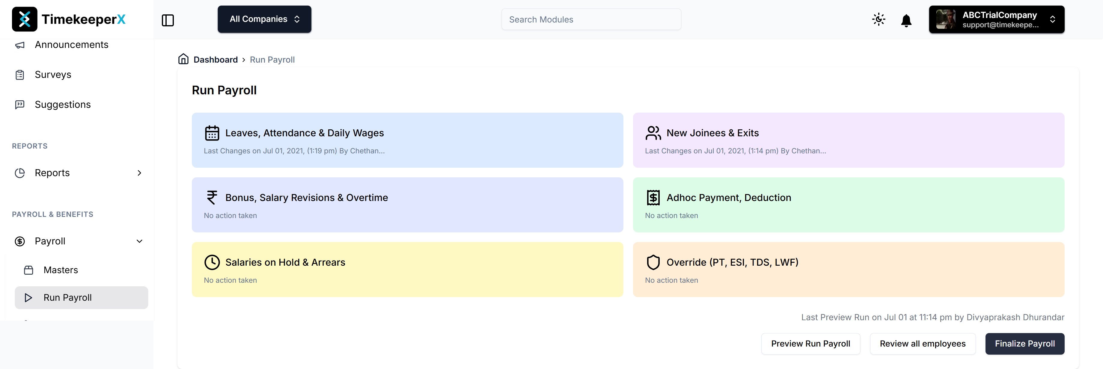 TimekeeperX Salary Calculation