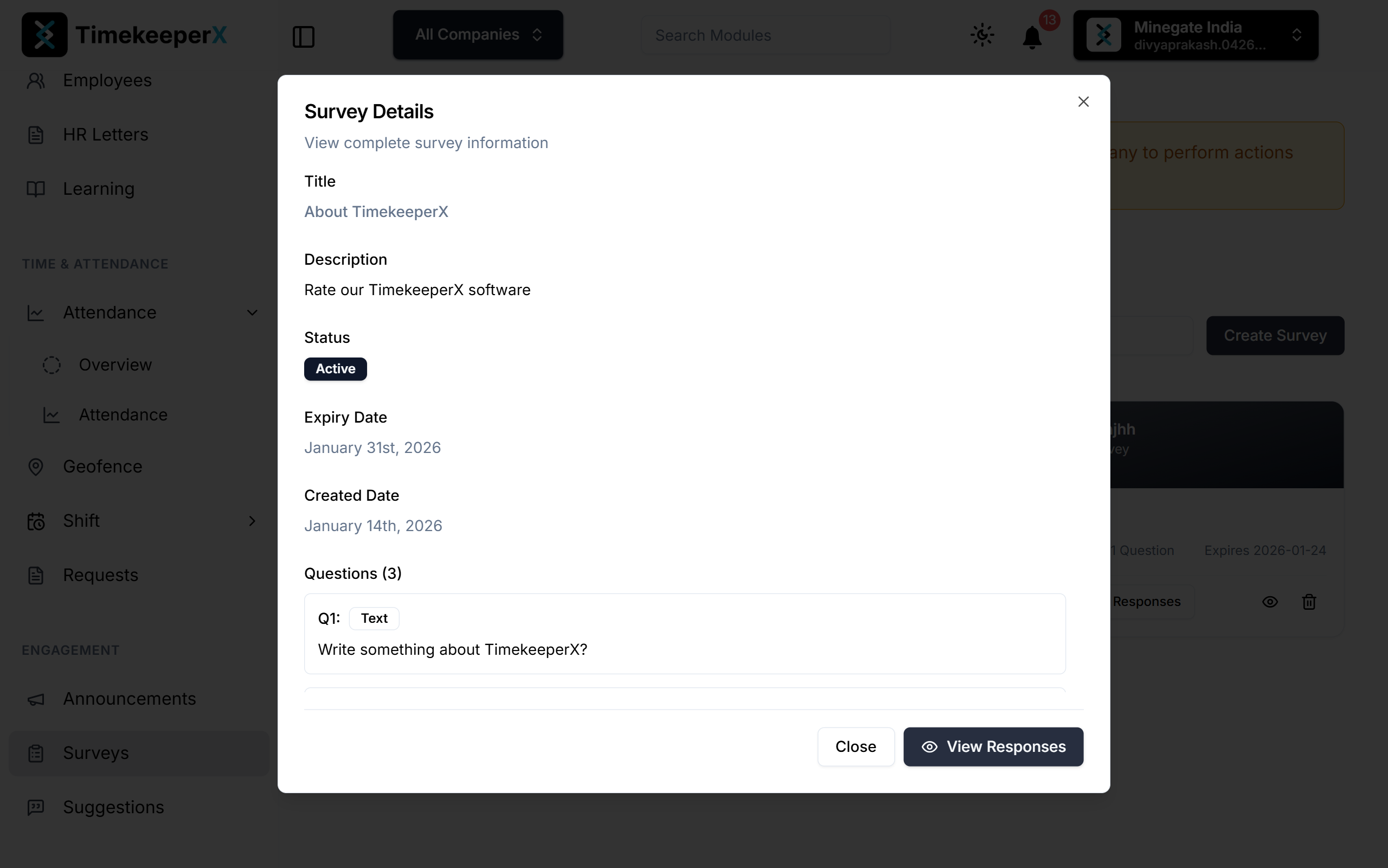 Survey Detailed View